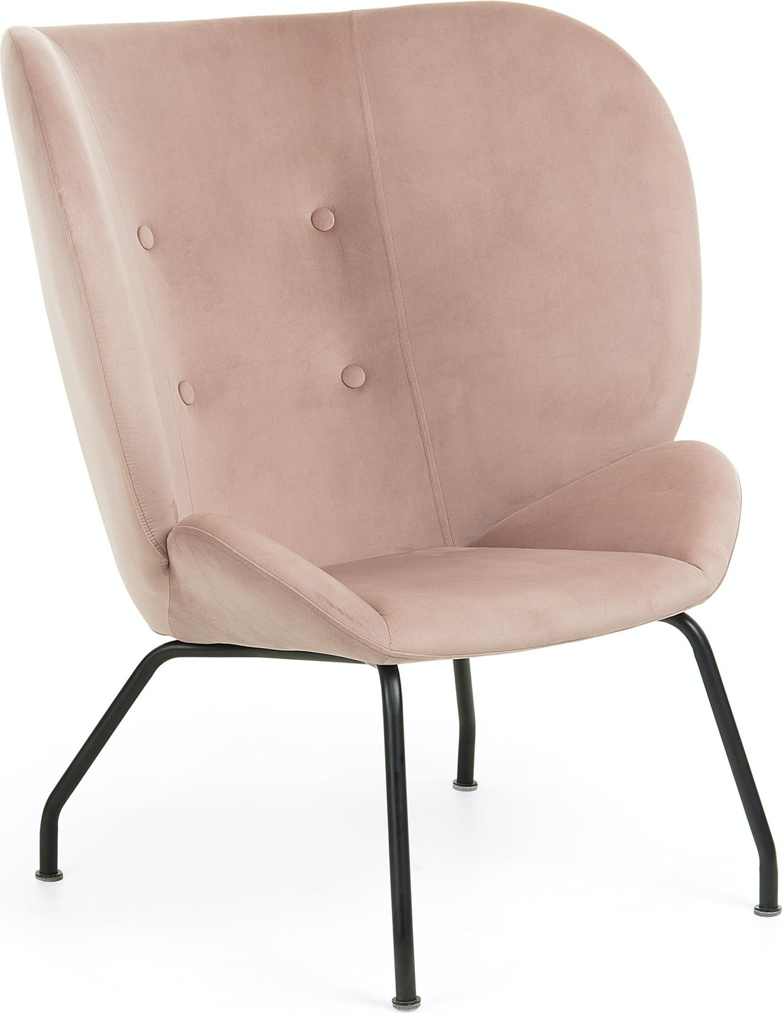 Sort Violet Fløjlsstof Pink Med E Stålben H98xb82xl90 Kave Home Lænestol - 8433840486451