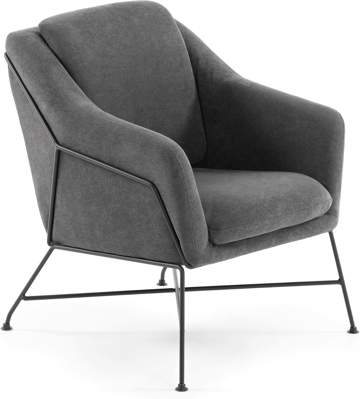 Sort/Natur Brida Moderne Polstret Stol Grafitstof Til Stuen H82b68l73 Kave Home Lænestol - 8433840492759