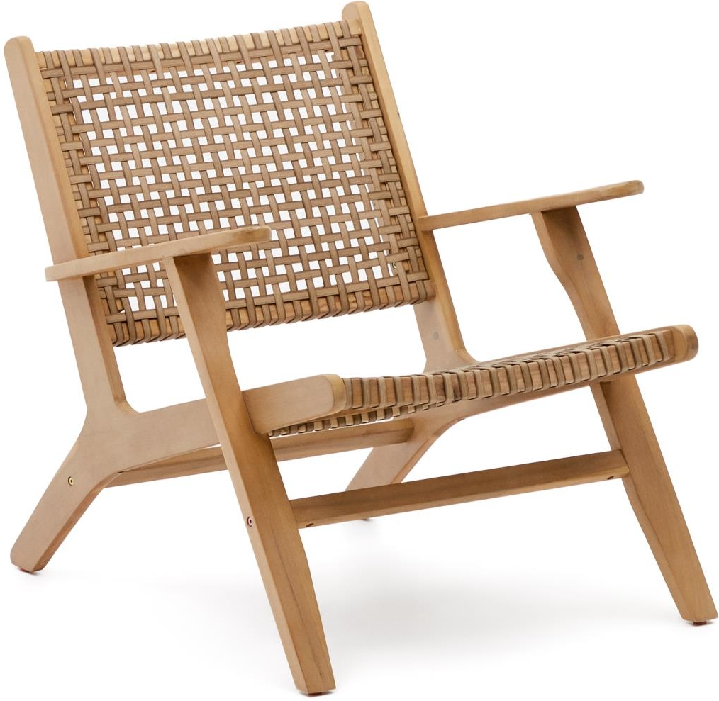 Natur/Beige Udendørs Lounge Rigono Akacietræ & Håndvævet Rattan Natur Beige H74b68l80 Kave Home Lænestol - 8433840518381