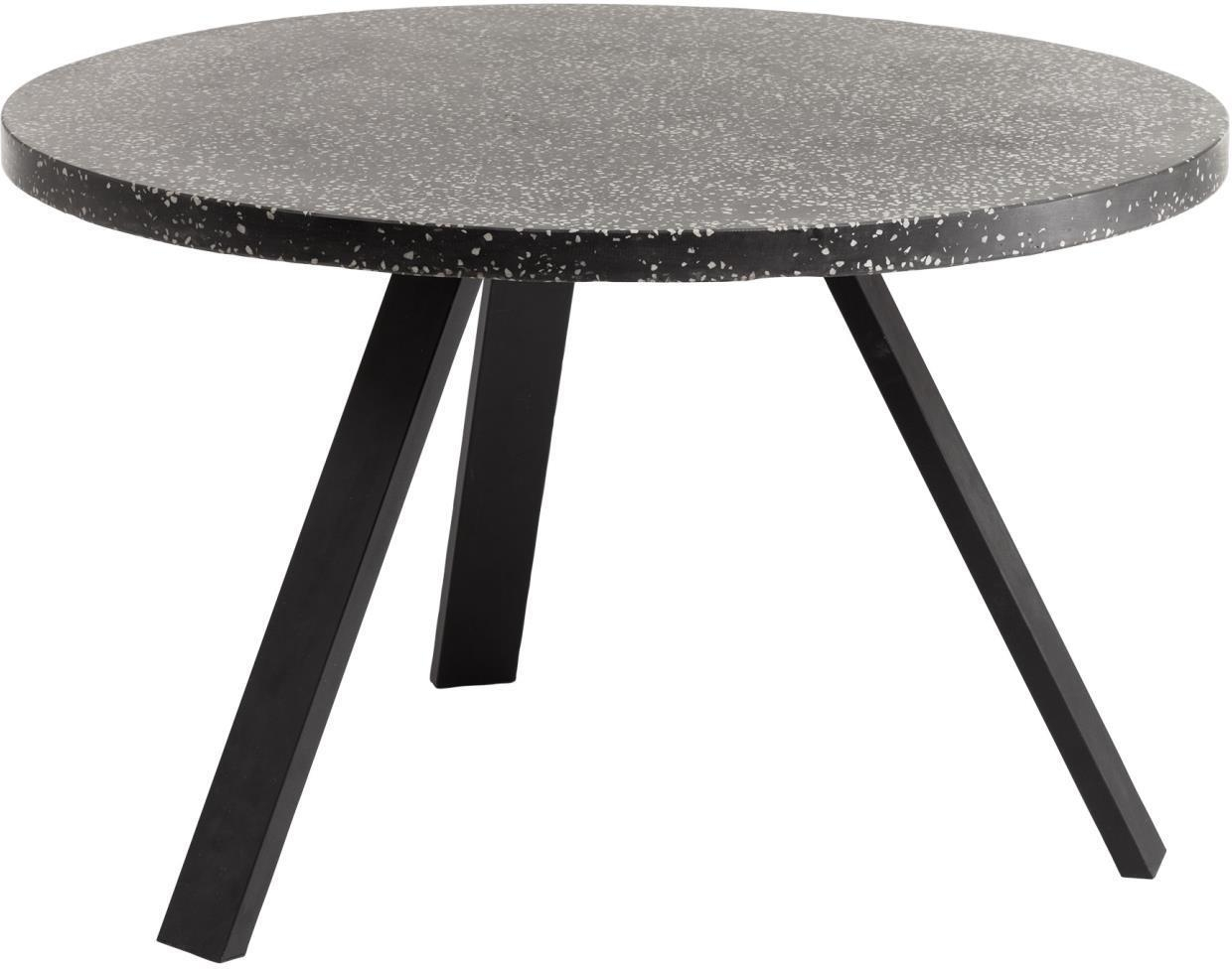 Sort Rundt Udendørs Shanelle Ø120 Terrazzo Galvaniseret Stål Kave Home Spisebord - 8433840583495