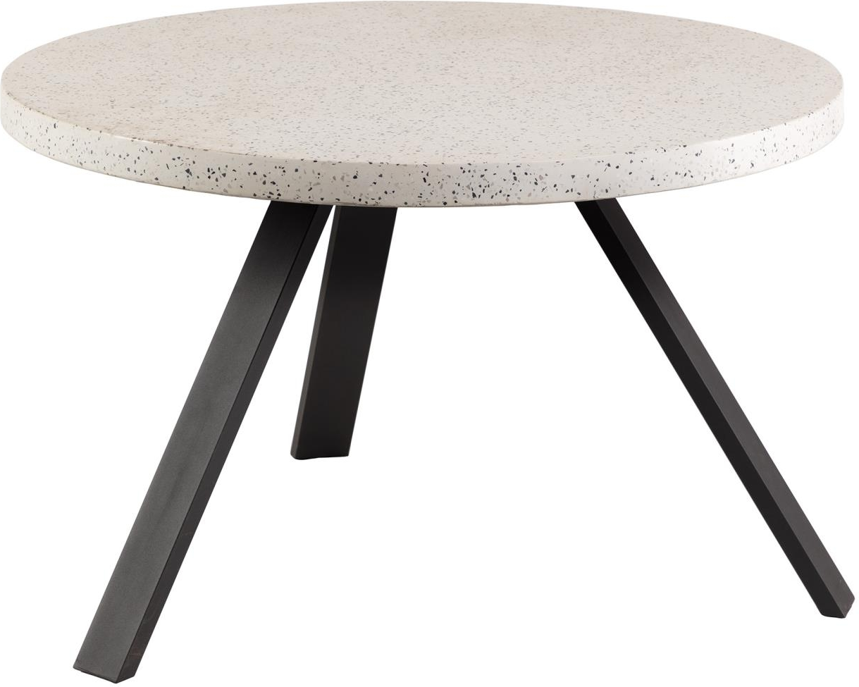 Hvid Udendørs Shanelle Ø120 Terrazzo Top Sort Stålben Kave Home Spisebord - 8433840583464