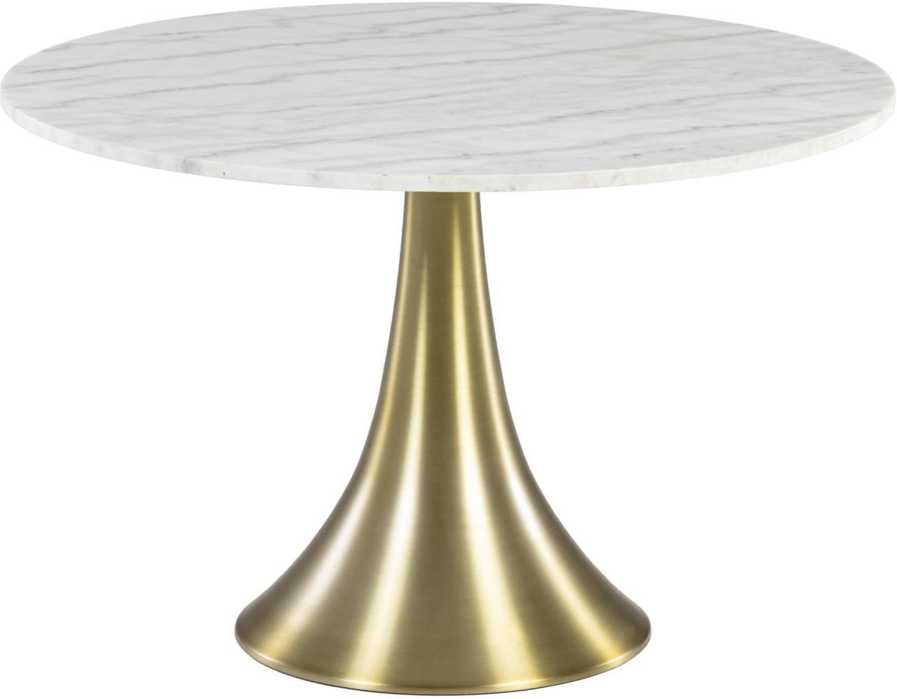 Hvid Oria Ø120 Rund Marmor Guldfarvet Stel Vintage Kave Home Spisebord - 8433840563664
