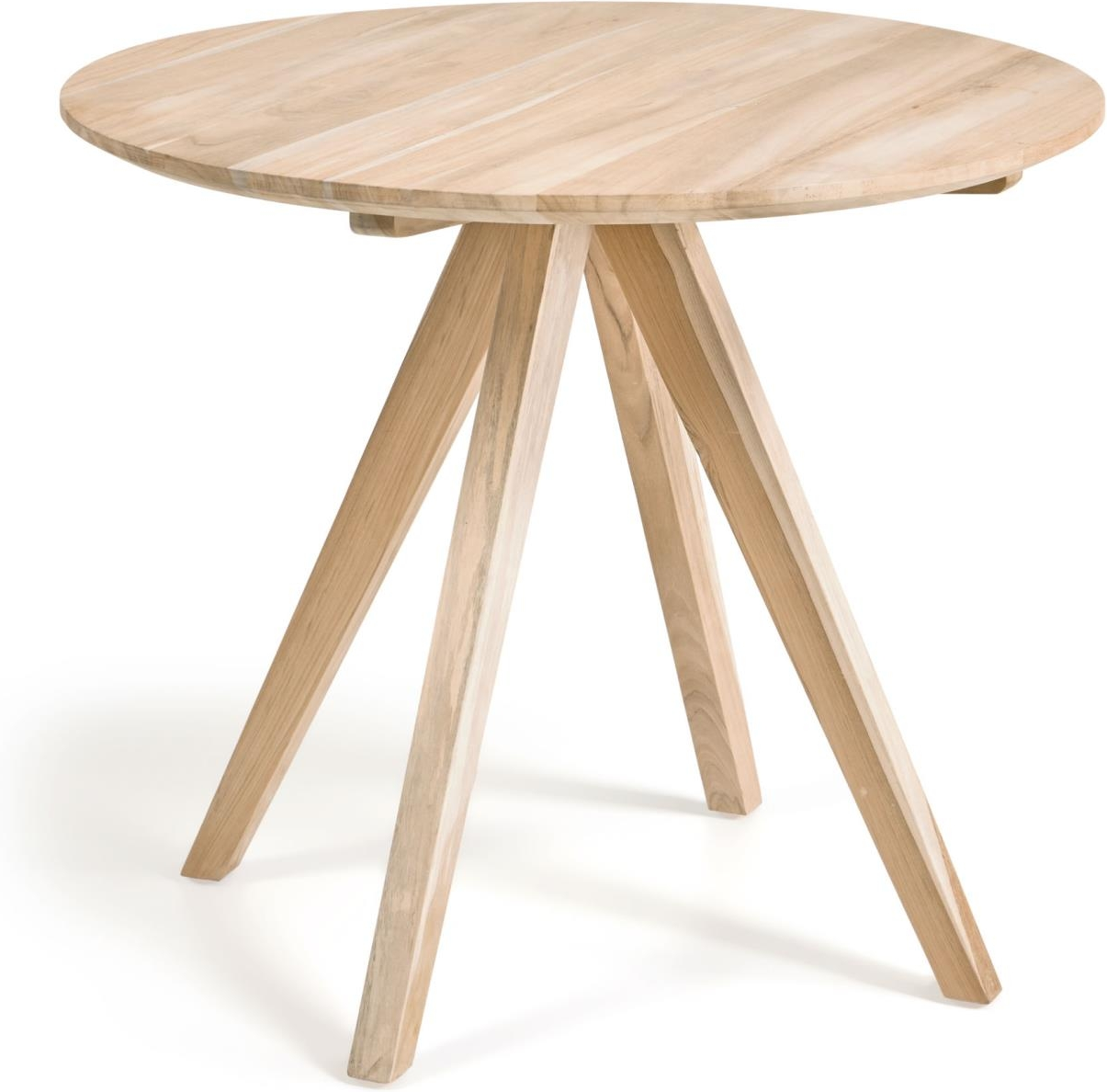 Natur Udendørs Maial Ø90 Rund Foldbart Massivt Teak Kave Home Spisebord - 8433840661964
