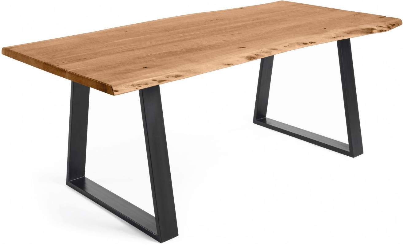 Sort Alaia Massivt Akacietræ Med Pulverlakerede Stålben L180xb90xh77 Rustik Industriel Kave Home Spisebord - 8433840609454