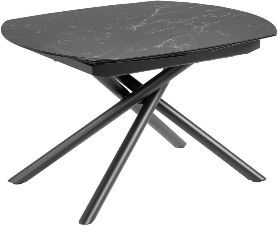 Sort/Grå Med Udtræk Yodalia 190x100 Sort Grå Keramik Stålben Kave Home Spisebord - 8433840613109