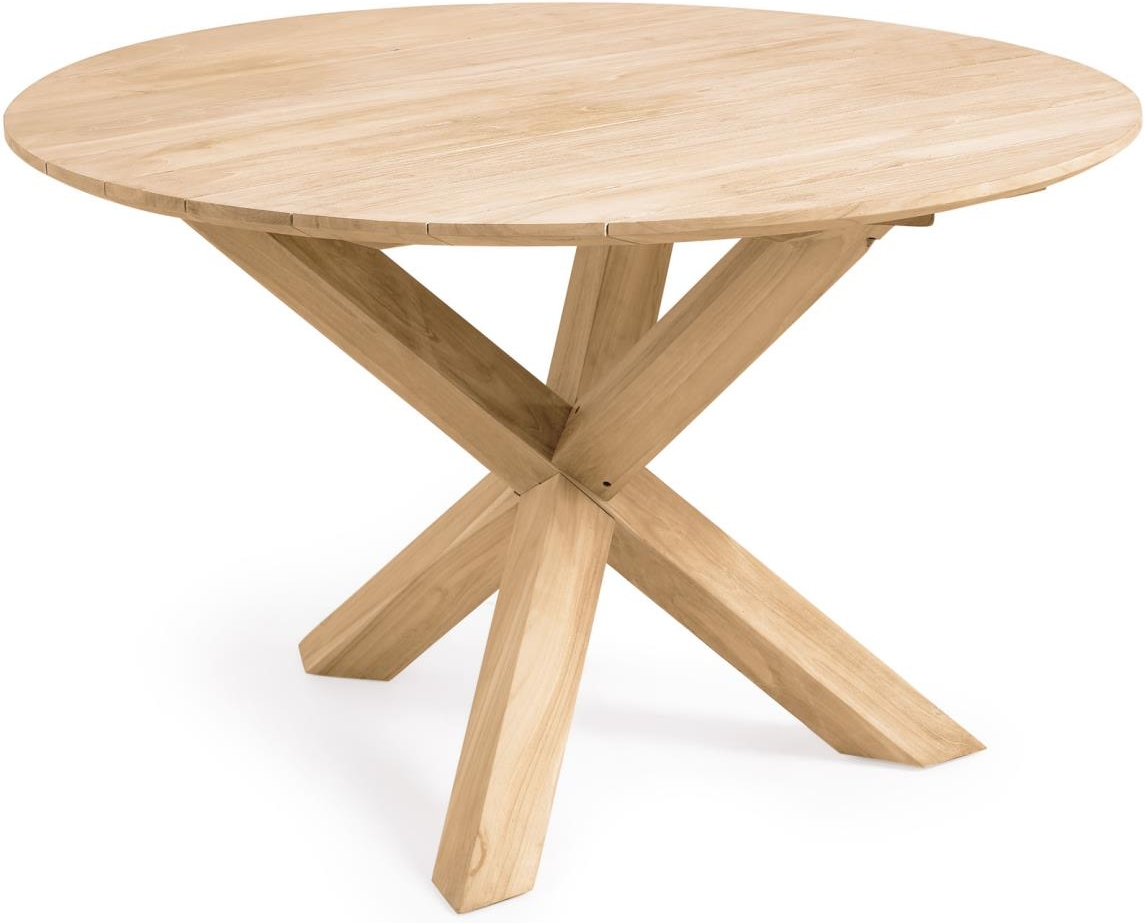 Natur Udendørs Teresinha Rund Massivt Teak Ø120 H76 Rustik Kolonial Kave Home Spisebord - 8433840749549