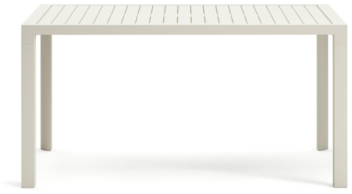 Hvid Udendørs Culip Rustfri Aluminium 150x77x75 Nordisk Terrassebord Kave Home Spisebord - 8433840813400