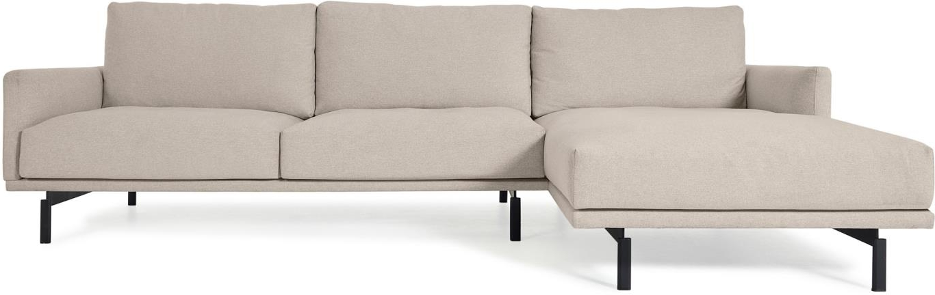 Beige Personers Chaiselong Galene Nordisk Design Polstret Med Duneffekt Genanvendt Pet Højrevendt Kave Home Sofa - 8433840729138