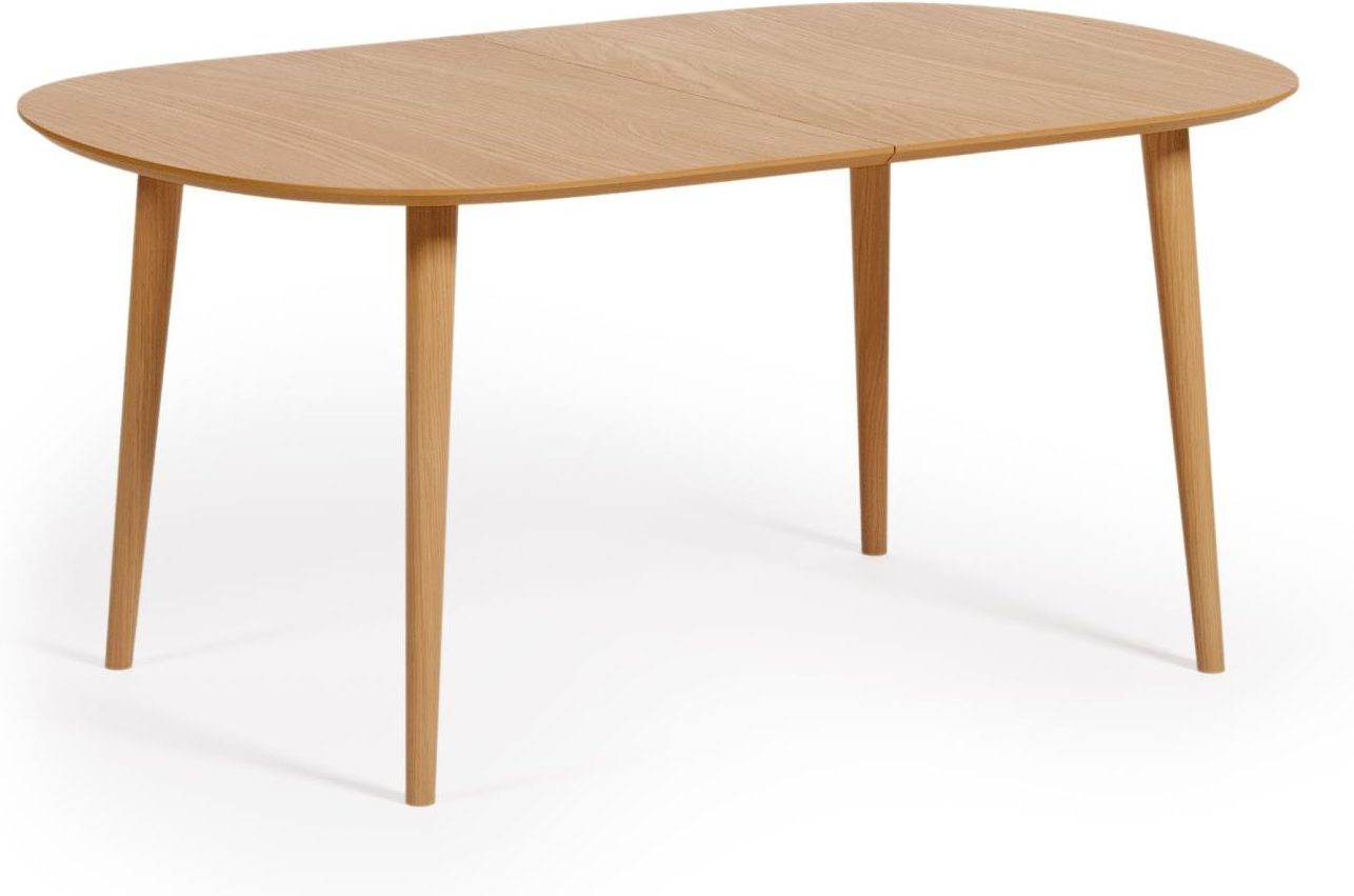 Natur Med Udtræk Oqui Egetræsfinr Bordplade Gummitræsben Nordisk Moderne Design Kave Home Spisebord - 8433840727851