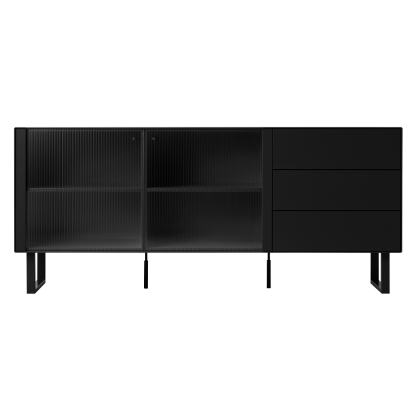 Sort Edge Hammel Skab Med Riflet Glas Edge By Hammel Reol