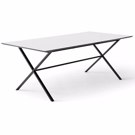 Hvid Meza Hammel Square 210 100 Laminat Sort Krydsstel Meza By Hammel Spisebord