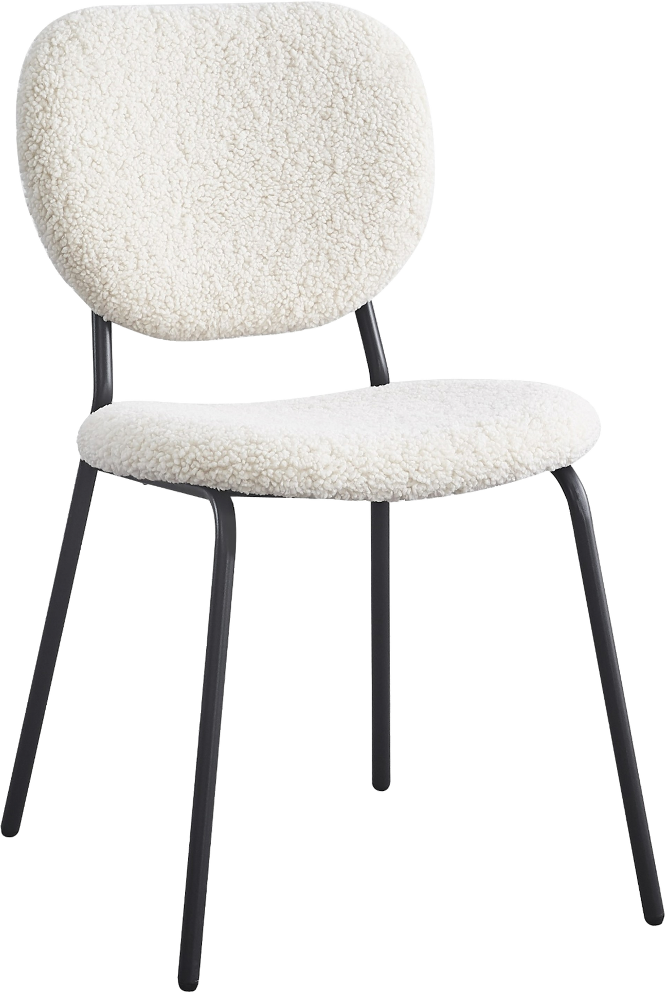 Nordlys Suzuka Spisebordsstol i Hvid Boucle – Elegant Design