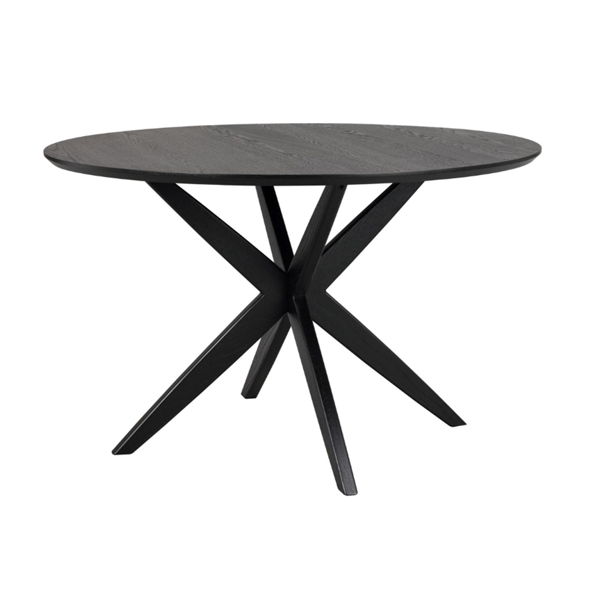 Rowico Calverton Rundt Spisebord - Sortlakeret Elegance