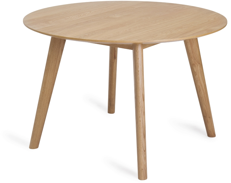 Natur Rho Rundt Ø115 Mdf Egetræsfinr & Ben Massiv Nordique Design Spisebord - 5704745061436