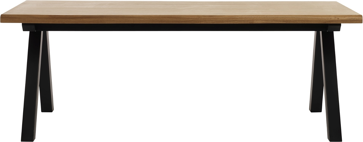 Sort Oliveto 210x100 Natur Massiv Med Metalstel Forlængeligt Til Personer Nordique Design Spisebord - 5704745072661