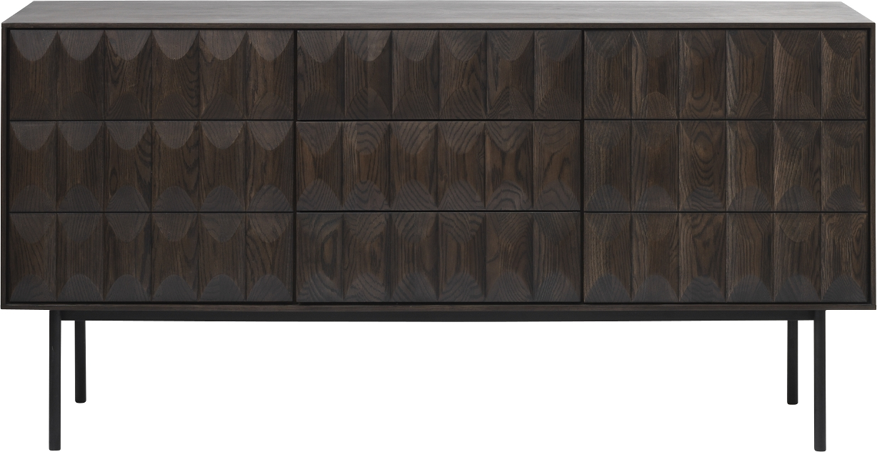 Mørk Natur/Sort Sideboard Latina Massiv Egetræ Espressobrun 160x45x79 Nordique Design Skænk - 5704745183701