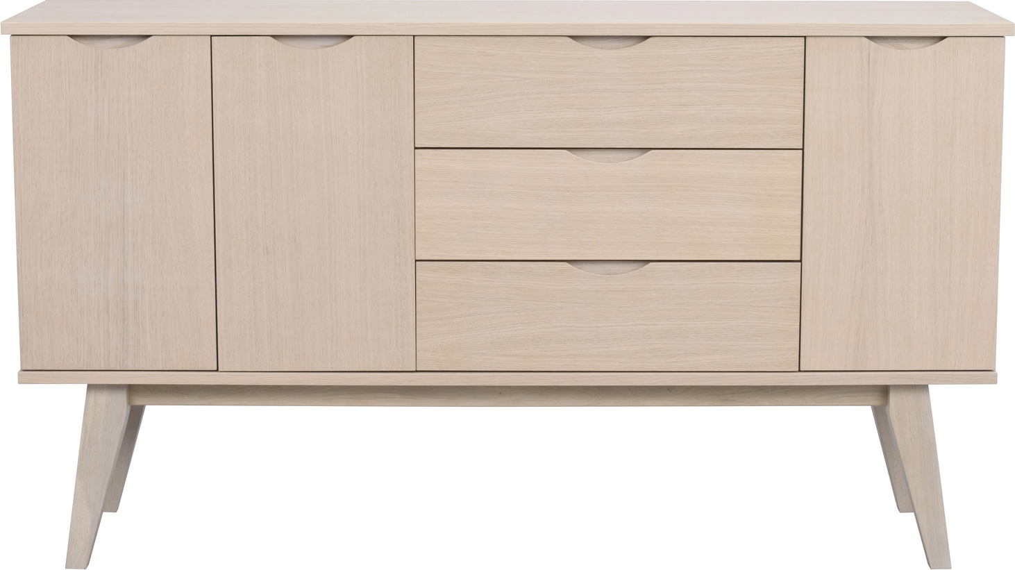 Hvid Filippa H85b150d40 Kalket Egetræsfiner Skandinavisk Grebsfrit Design Med Push Open Soft Close Rowico Skænk - 7340126516270