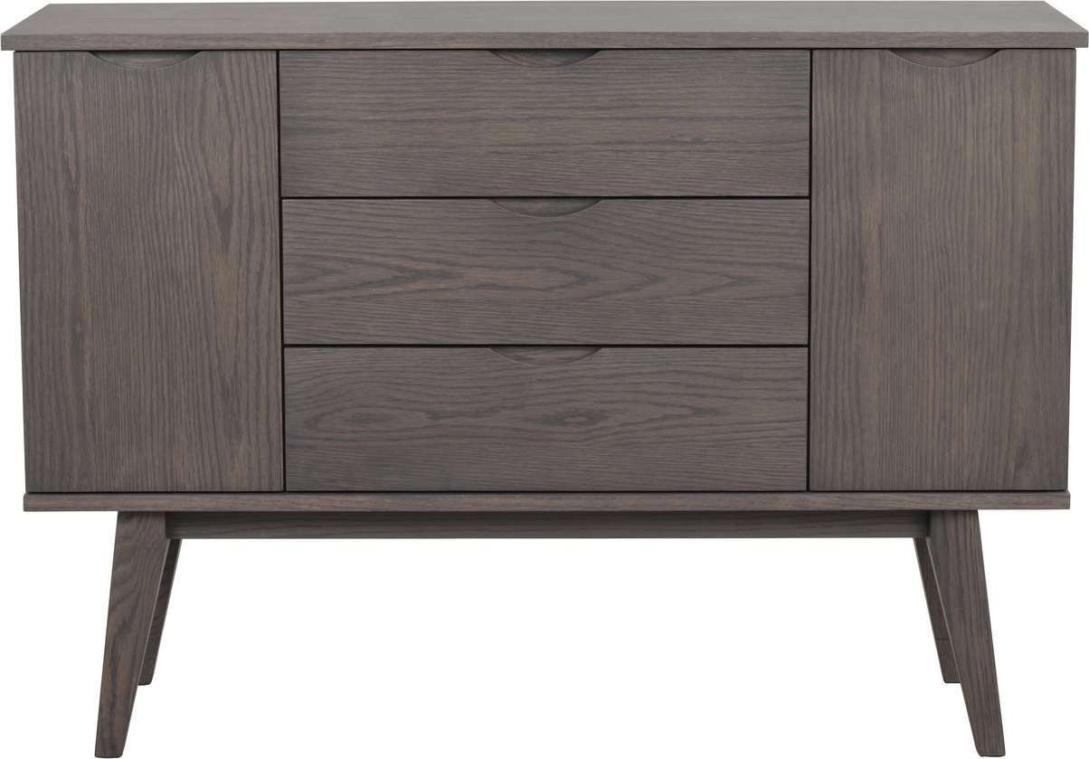 Mørkebrun Filippa Egetræsfinr Med Soft Close 85x122x40 Rowico Skænk - 7340126559789