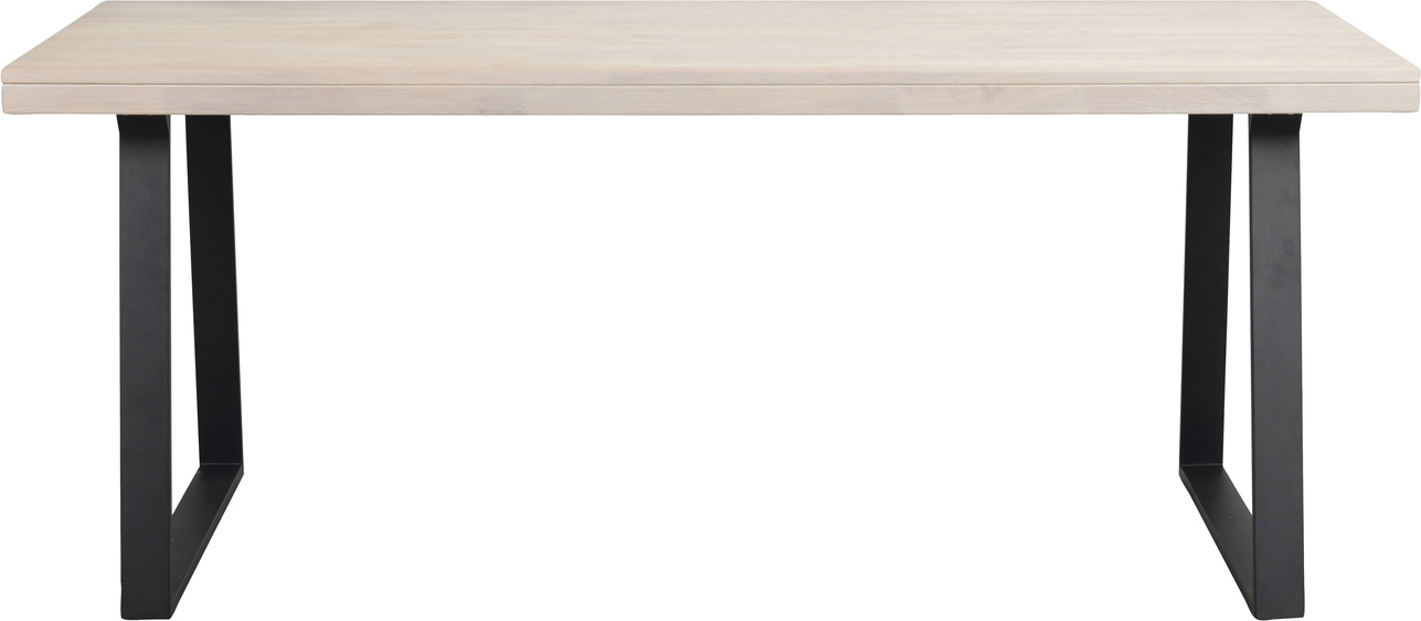 Hvid Brooklyn Spisebord med Sorte Metalben - Rå Elegance