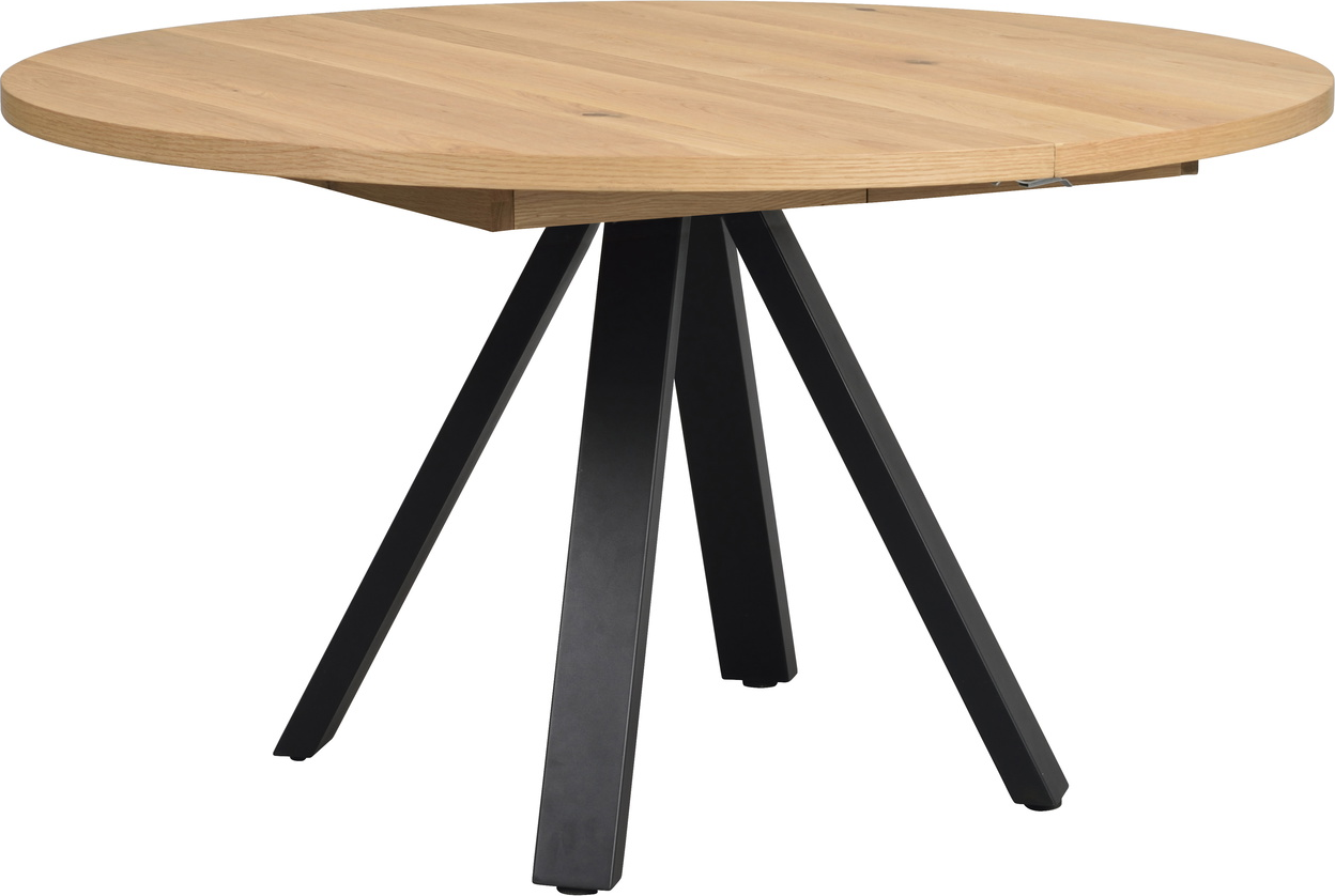 Maddock Rundt Spisebord Ø135 H75 - Sort Olieret Eg & Metalstel