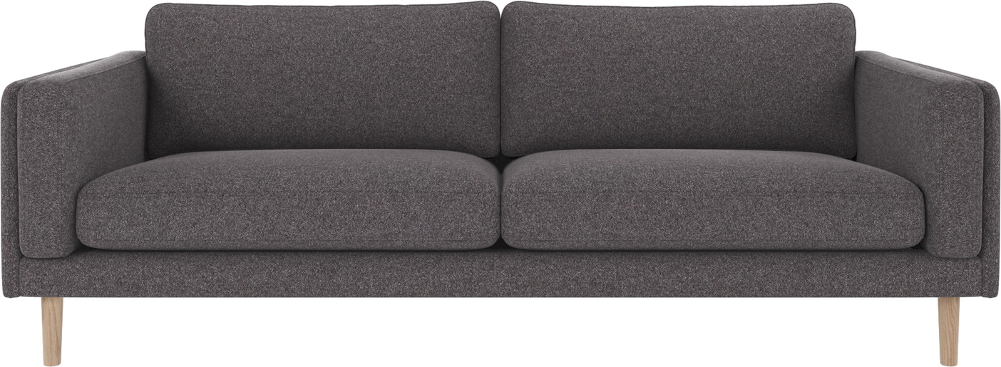 Mørkegrå 3-personers sofa med hvidvaskede ben - tilbud!