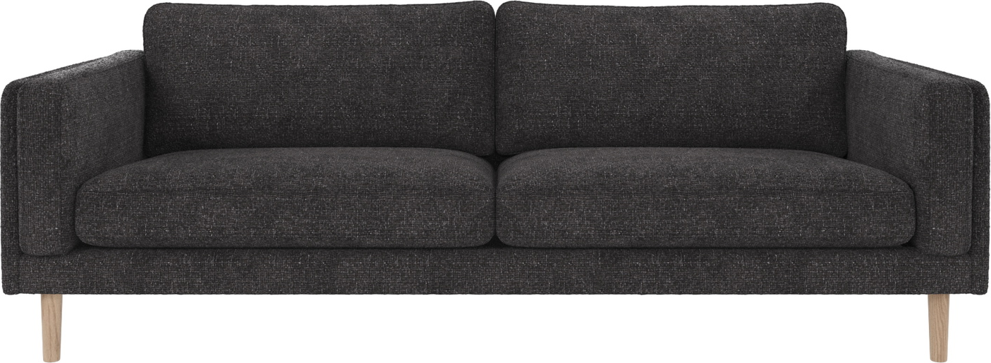 Skandinavisk 3-personers sofa i mørkegrå stof - Rowico Braden