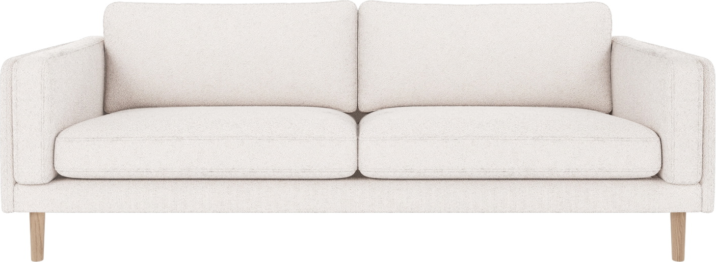 Hvid 3-personers sofa med lakerede ben – Tidløs elegance