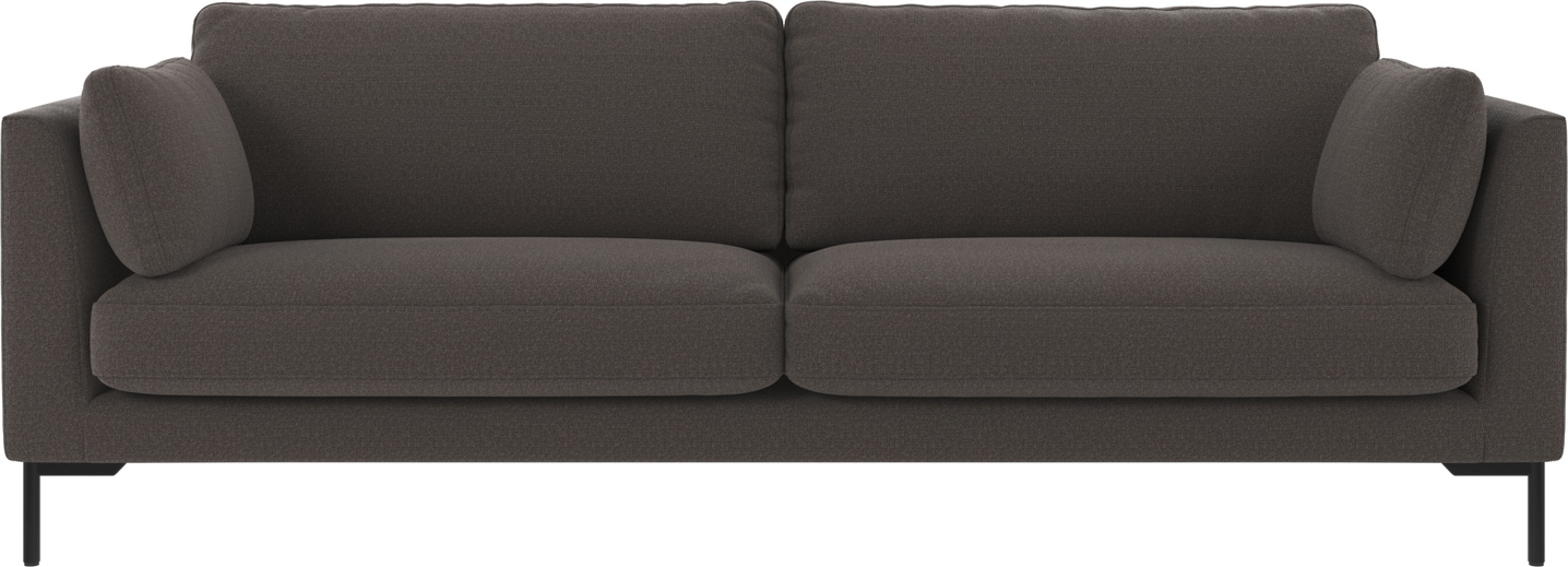 Corwin 3-personers sofa i mørkegrå med sorte ben