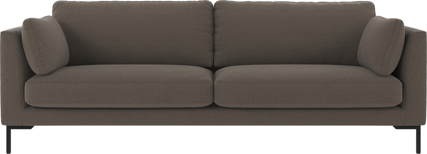 Mellemgrå/sort Personers Corwin Mellemgrå Rita Stof Med Sortlakerede Metalben 238x98x83 Rowico Sofa - 7340126589618
