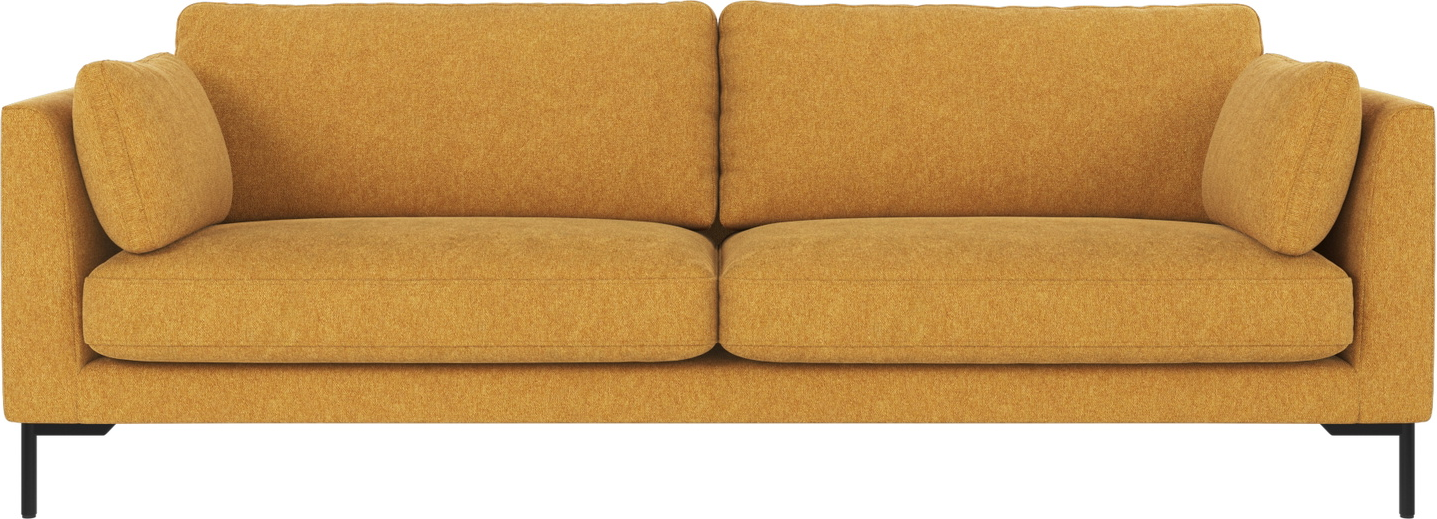 Corwin Brenda 3-personers Sofa i Gul med Sorte Ben