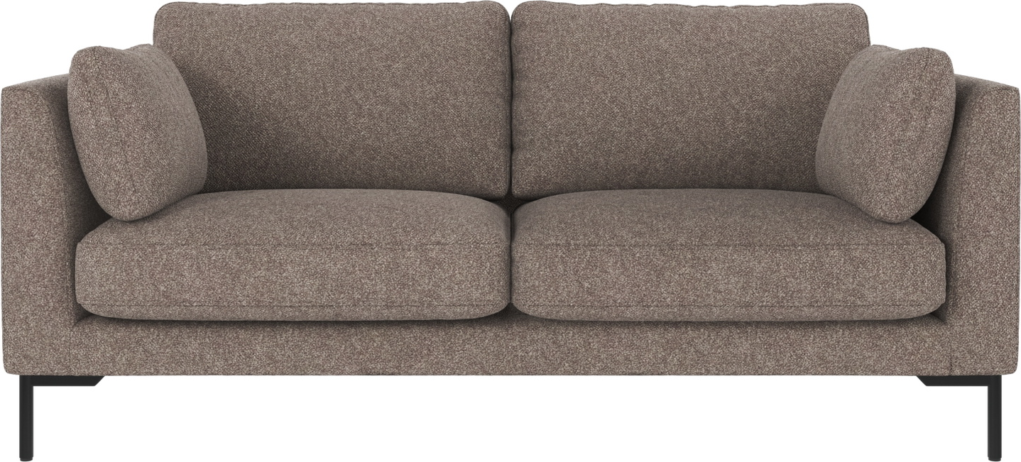 Mørk Beige Corwin 2-Personers Sofa med Sorte Metalben