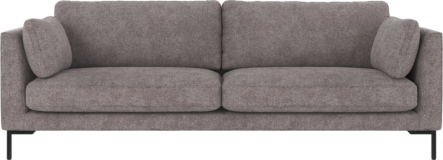 Corwin 3-personers sofa i grå polyester med metalben