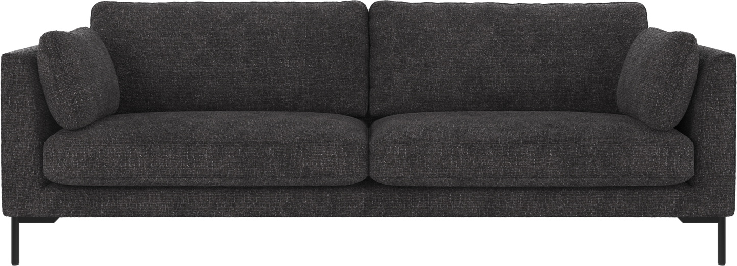 Corwin 3-personers sofa i mørkegrå stof - Sort design