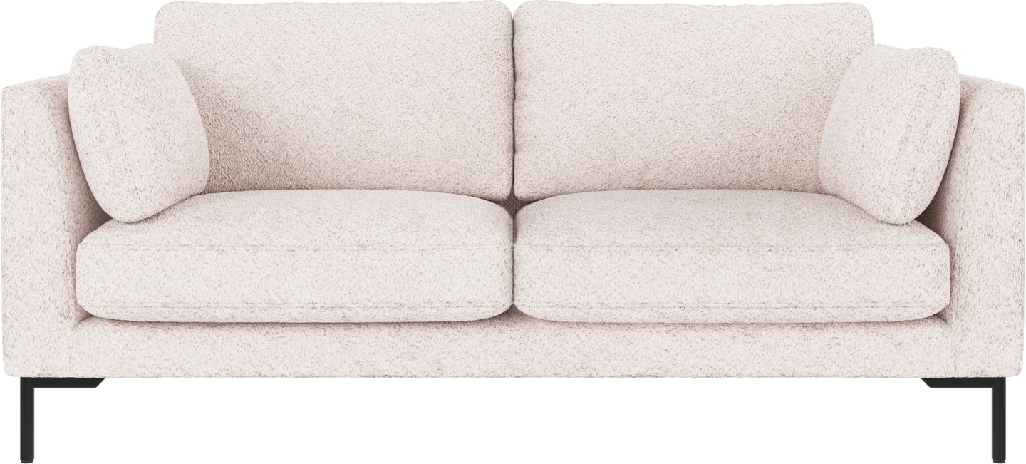 Corwin 2-personers sofa i hvidt Anna-stof med metalramme