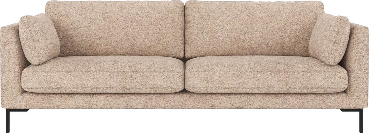 Elegant 3-personers Corwin sofa i lysebeige og sort