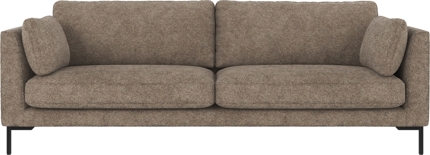 Corwin 3-personers Sofa i Mørk Beige med Sorte Metalben