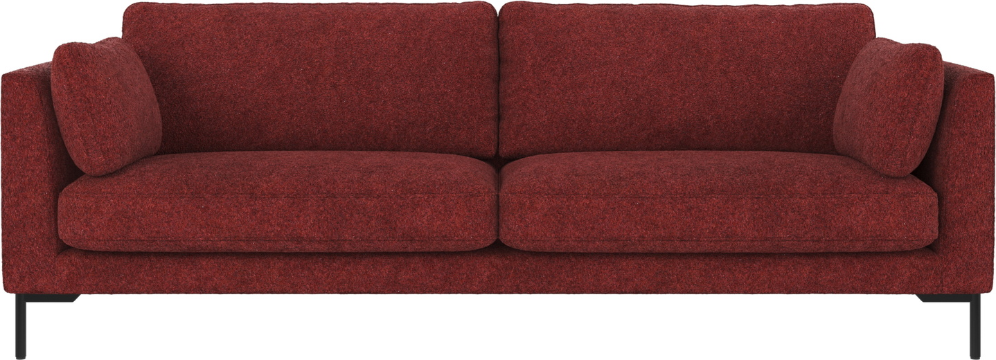 Rød/Sort 3-personers Corwin Sofa - Hygge til Hjemmet