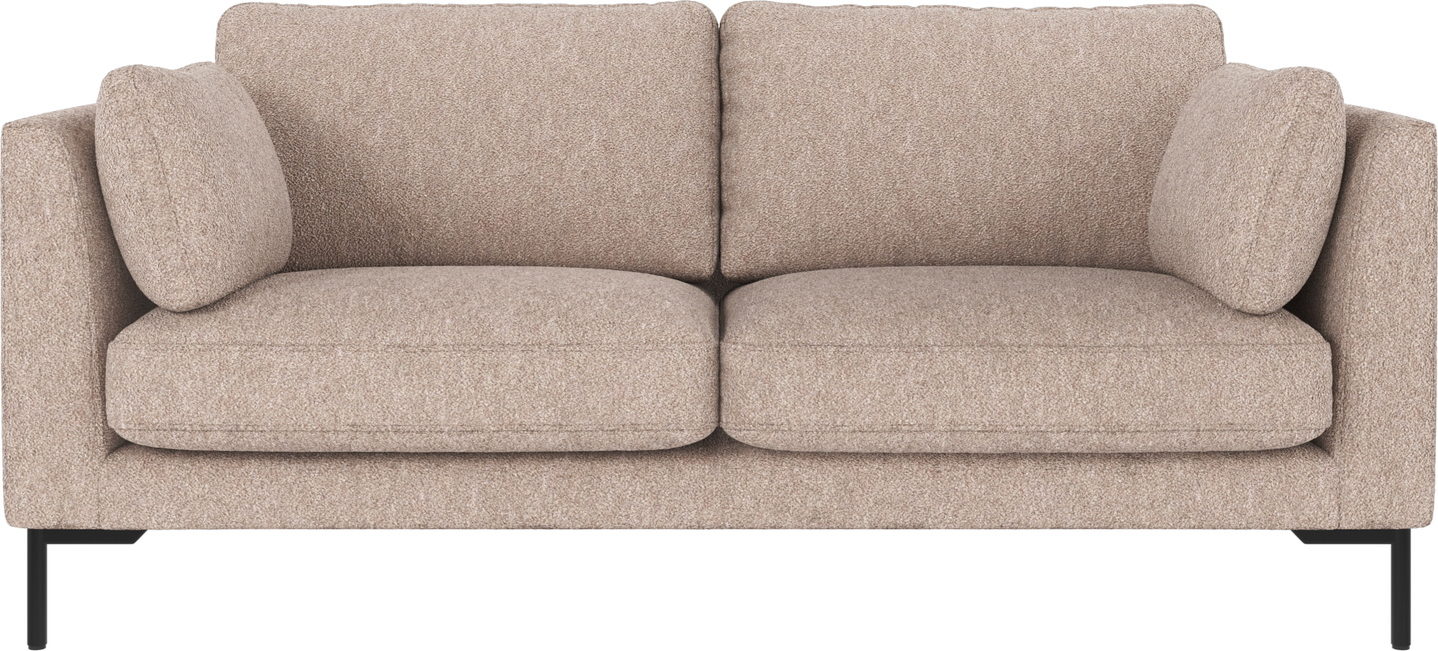 Elegant 2-personers sofa i lysebeige med sorte ben