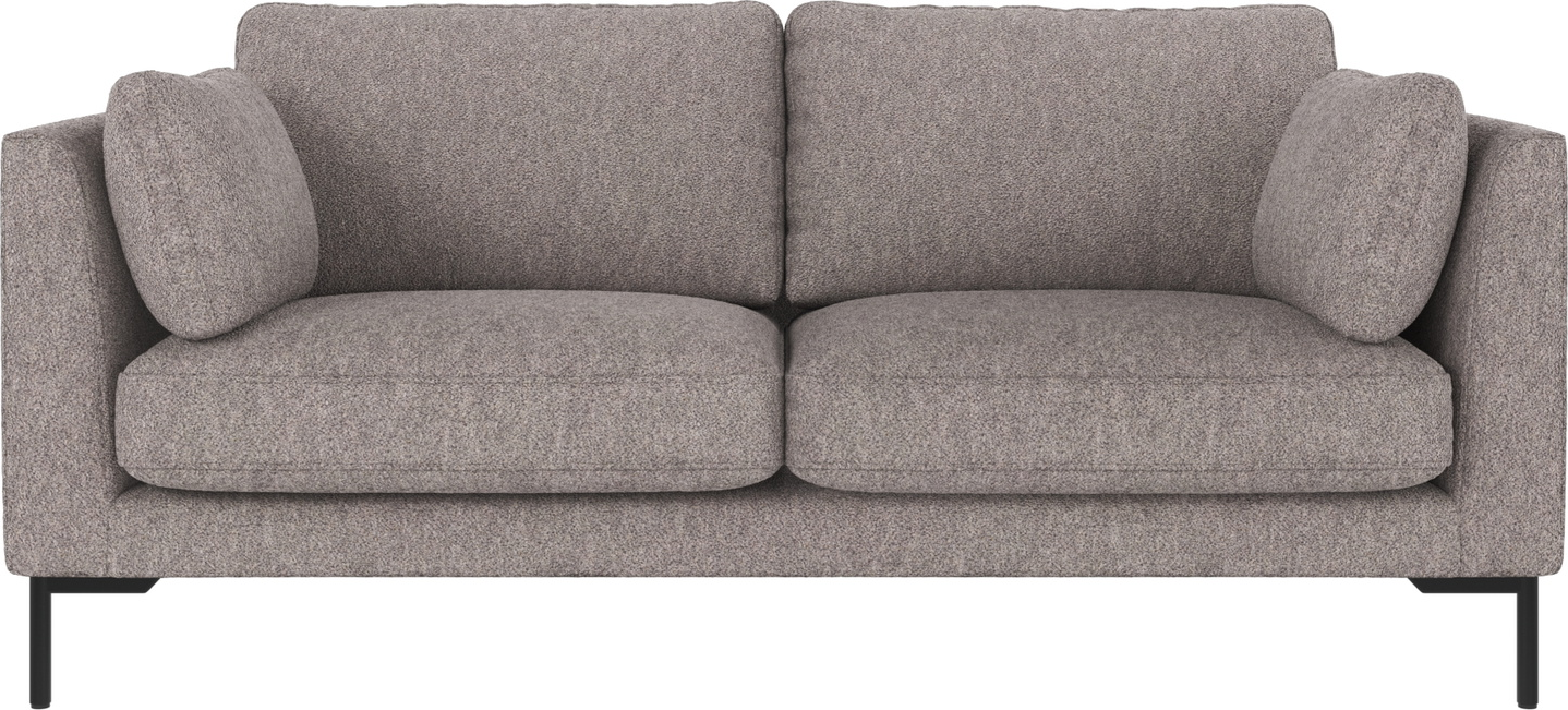Corwin 2-personers sofa i grå Alice stof med sorte ben