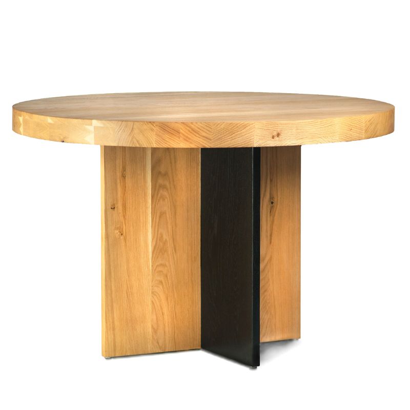Rosto Rundt Egetræ Spisebord med Udtræk – Elegant Design