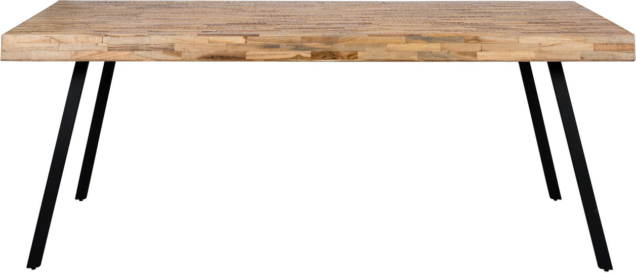 Hvid Suri Ubehandlet Teaktræ Med Sorte Metalben 200x90 Studio White Spisebord - 8718548048522