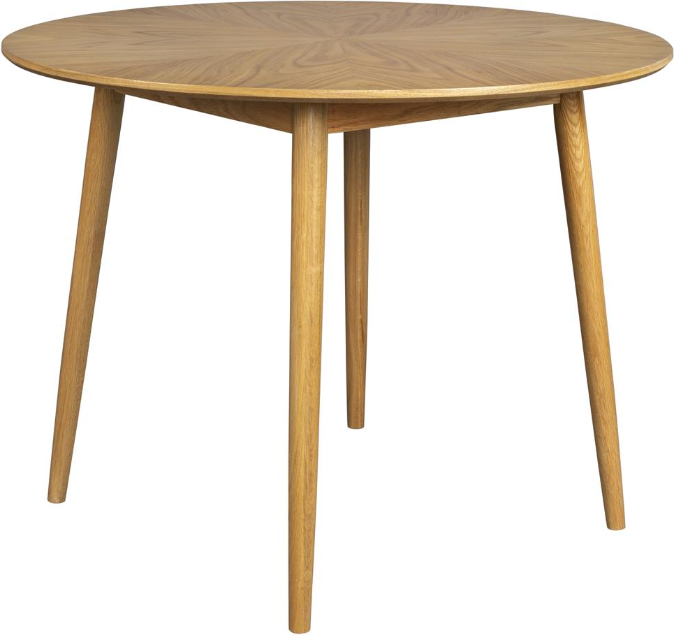 Hvid Fabio Rund Ø120 Egfinr Bordplade Egetræ Understel Natur Beige Studio White Spisebord - 8718548060296