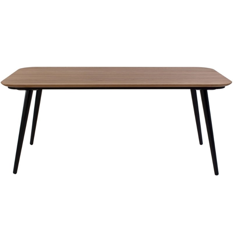 Elegant sort spisebord i massiv asketræ – 180x90 cm