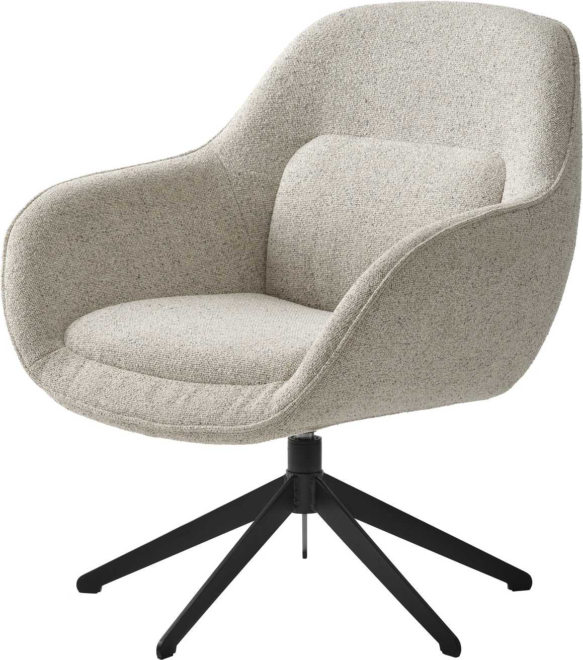 Hvid Lynn H85 5xb73 5xd75 Rå Sort Stof Metalstel Nordique Design Lænestol - 5704745141428