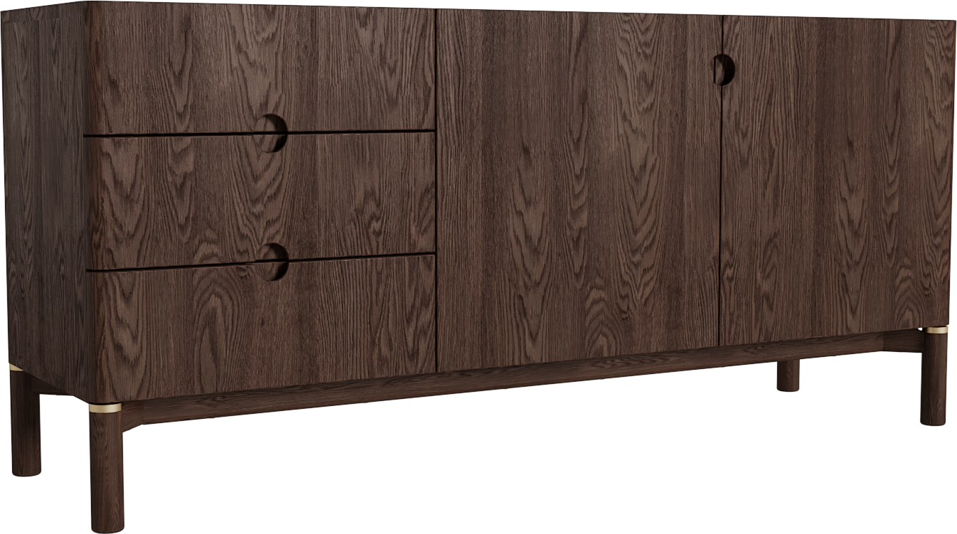 Espresso Sideboard Arun Farvet Træ Fsc Mix Rummelige Skuffer Skabe 160 Nordique Design Skænk - 5704745155647