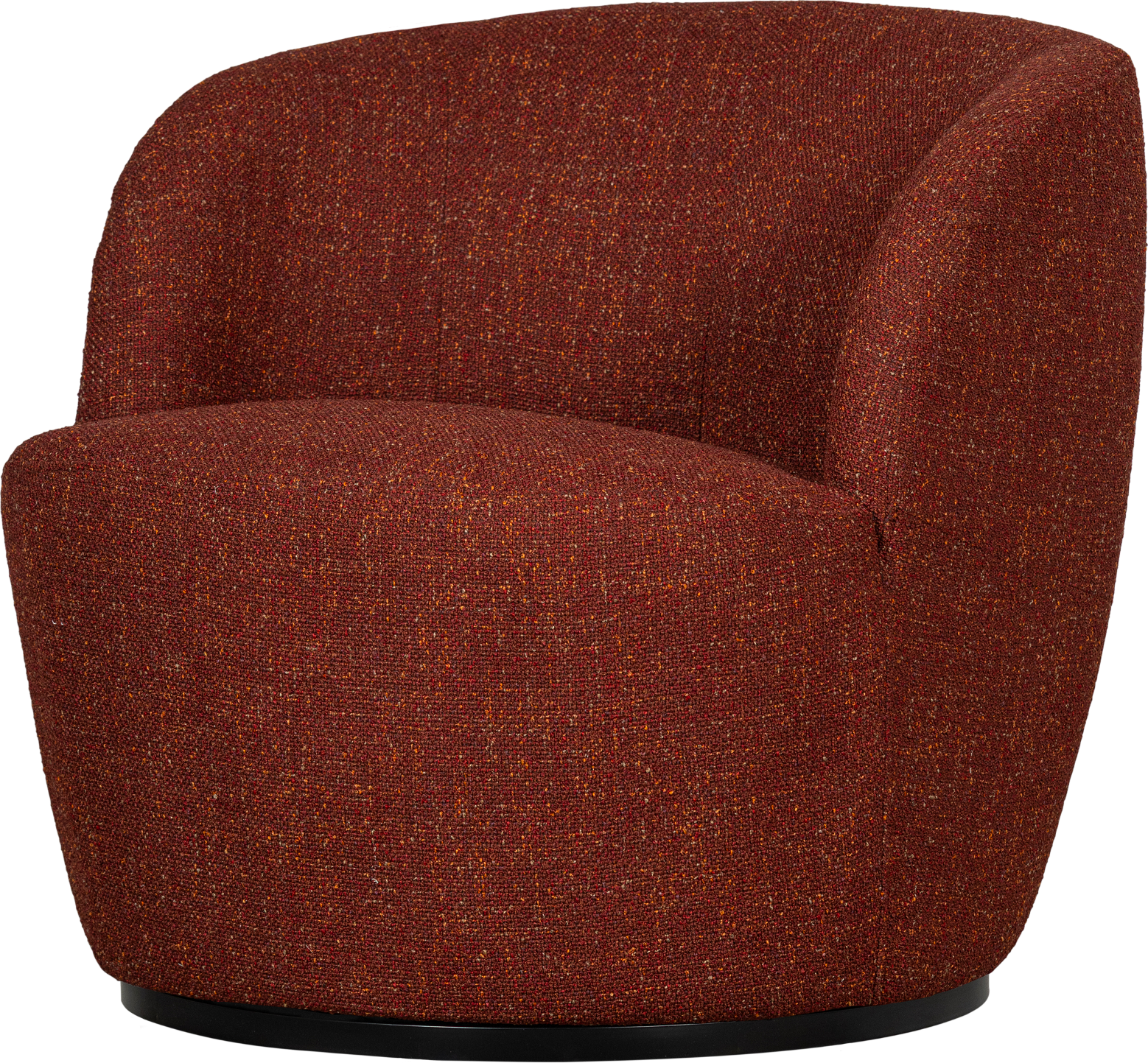 Rød Serra Rund Drejestol Fladvævet Polyester Woood Lænestol - 8714713200733