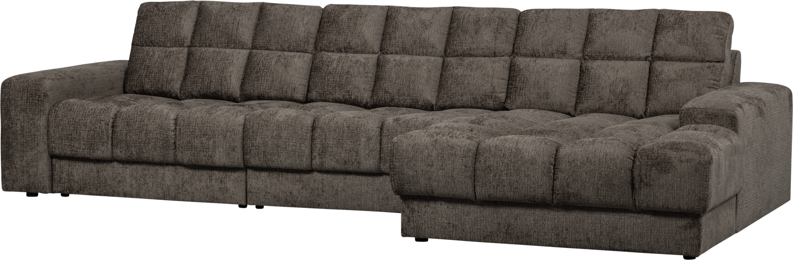 Grå Velour Chaiselong Sofa - Højrevendt Elegance