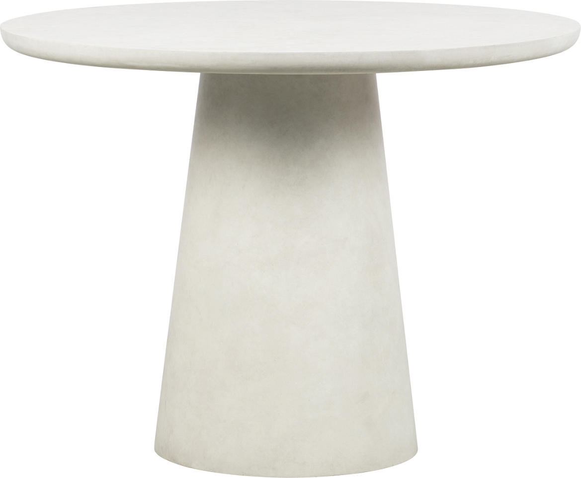 Hvid Rundt Damon Fiberler Med Beton Look Ø100 H76 Indendørs Udendørs Woood Spisebord - 8714713108411