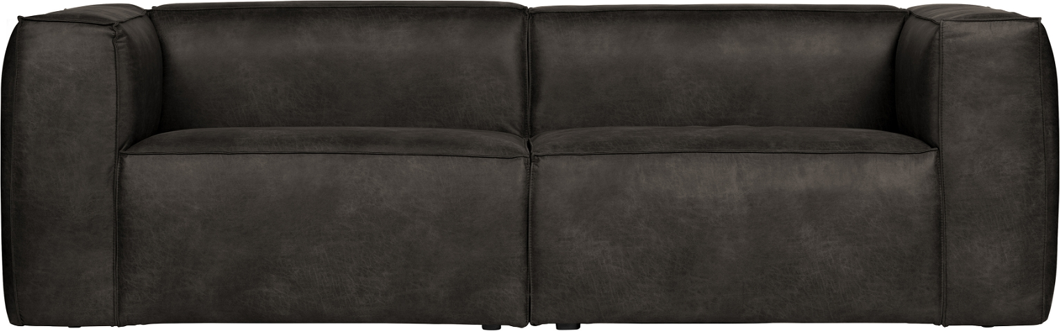 Moderne 3,5-personers Sort Læderlook Sofa fra WOOOD