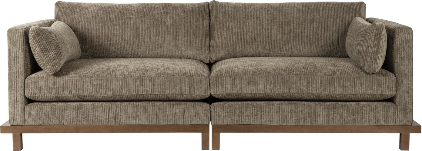 Brungrå Personers Blossom Polyakrylstof Med Egetræsbund 230 Zuiver Sofa - 8718548066847